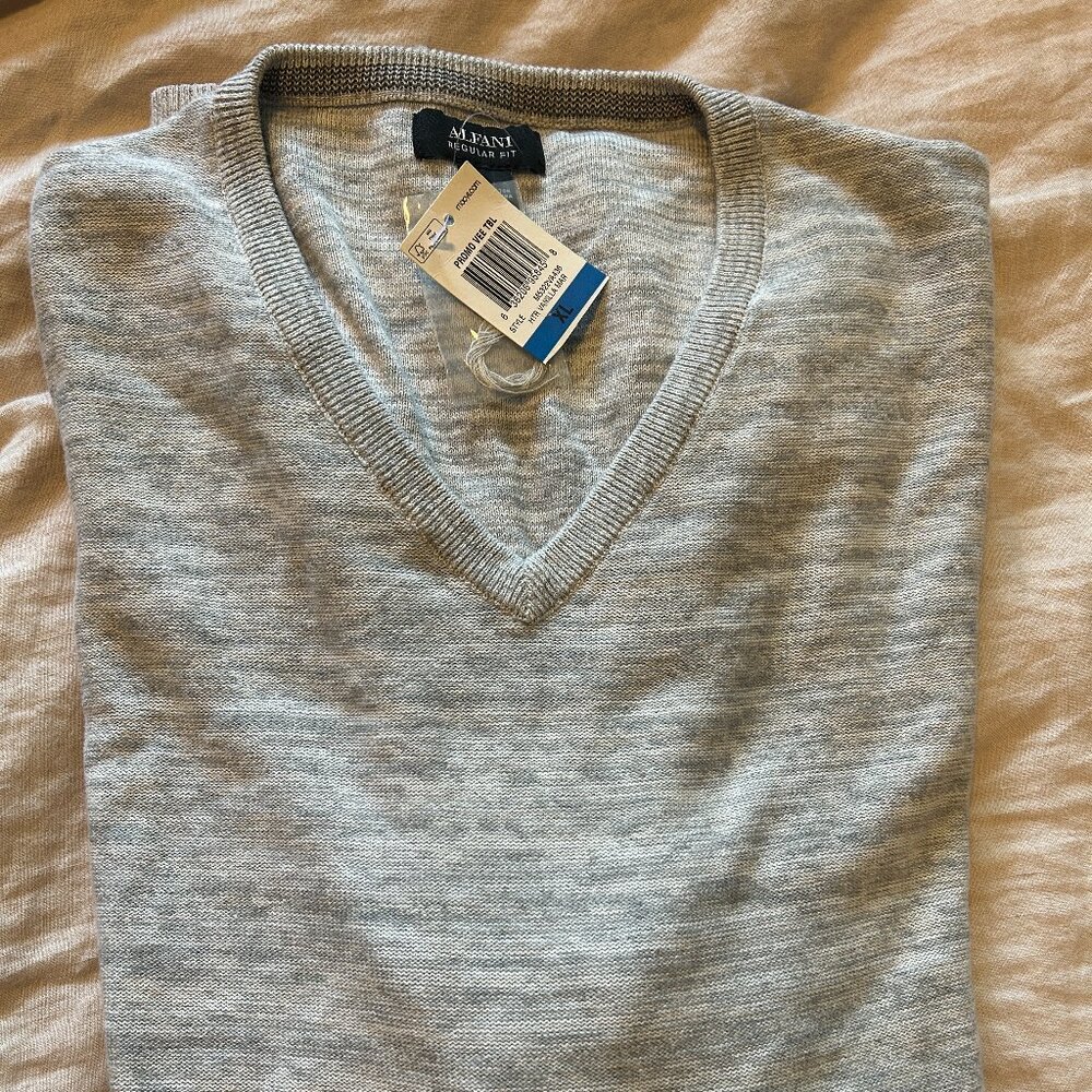 Alfani V Neck Cotton Sweater (NWT)